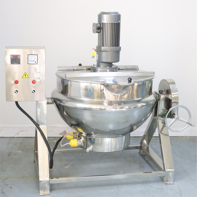 100 Liter Commercial Double Layer Stainless Steel 304 Steam Gas Electric Heating Jacketed Kettle With Agitator