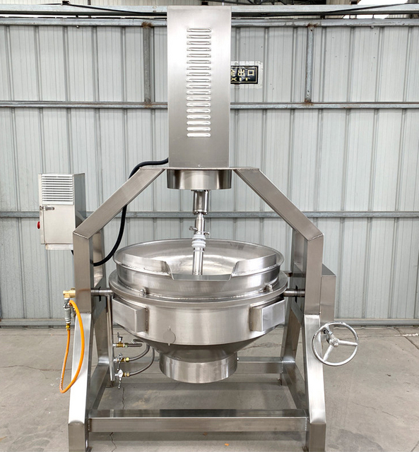 500L Sauce Stainless Steel Electric Gas Heating Tilt Scraper Mixer Semi Automatic Planetary Jacketed Kettle
