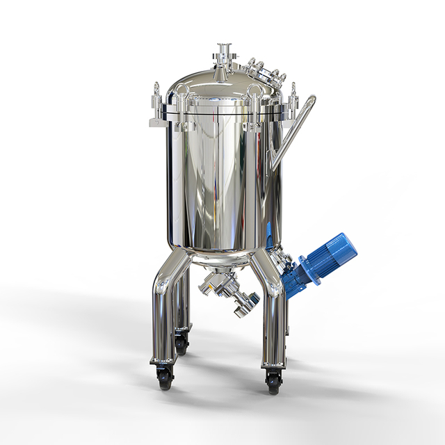 Small Capacity Food Grade Stainless Steel SS304 SS316L Movable Cosmetic Magnetic Mixing Tank With Bottom Magnetic Mixer