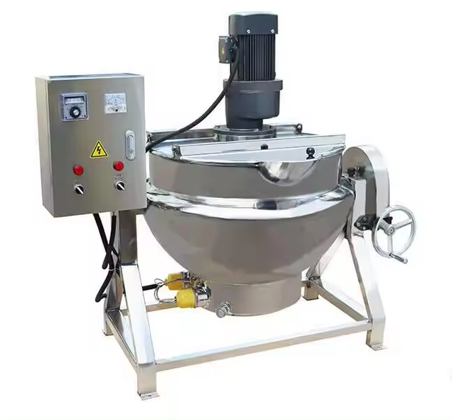Stainless Steel 304 316L Tiltable Electric Heating Jacketed Kettle Food Cooking Equipment With Mixer