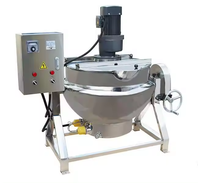 Stainless Steel 304 316L Tiltable Electric Heating Jacketed Kettle Food Cooking Equipment With Mixer
