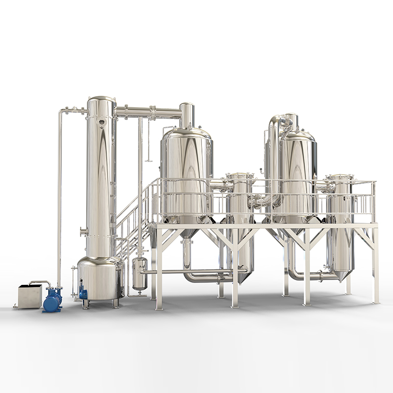 GMP-Compliant Stainless Steel Energy Saving Double Effect Low Temperature Vacuum Evaporator Steam Heating Vacuum Concentrator 