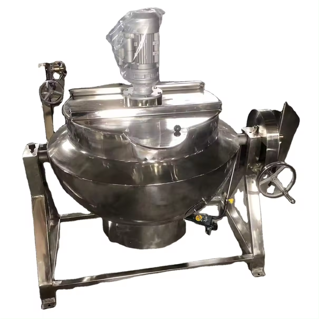Stainless Steel Tiltable Gas Heating Jacketed Kettle with Scraper Agitator
